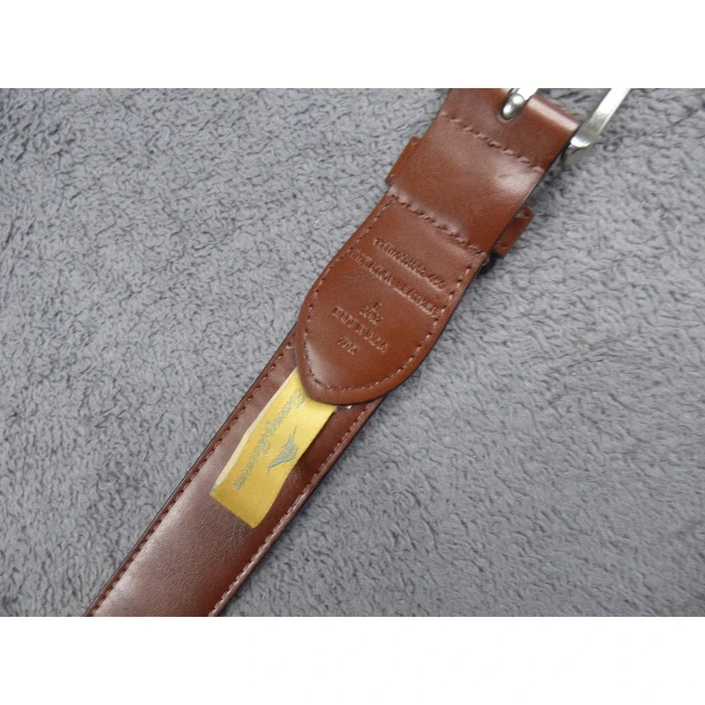 Tommy Bahama Mens Whale Embroidered Belt Blue Brown Faux Leather 30-32 11TM03X00
